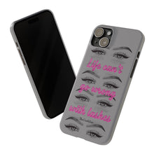 Load image into Gallery viewer, Eyelashes iPhone case. | Grey